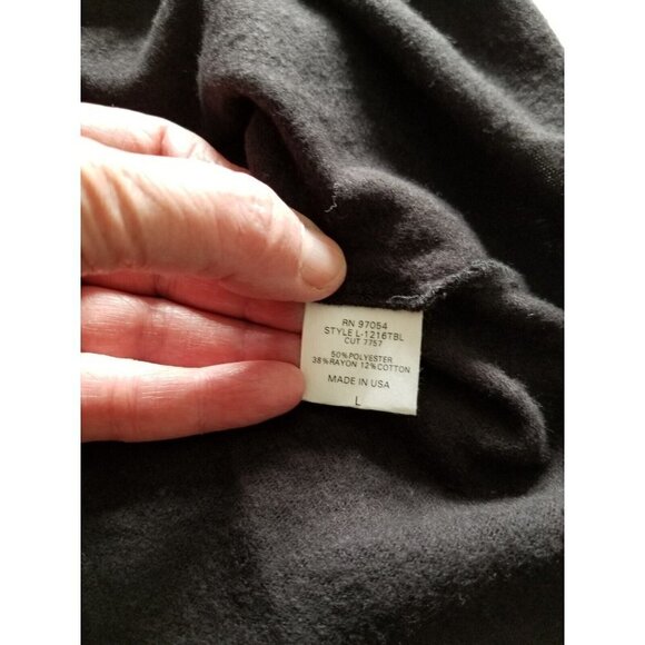 Lanston Women's Black Turtleneck Long Sleeve Top Sweater  W/Thumbholes Size L - Picture 12 of 12